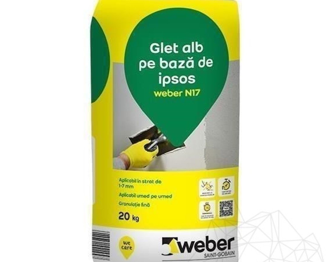 Glet de egalizare pe baza de ipsos alb