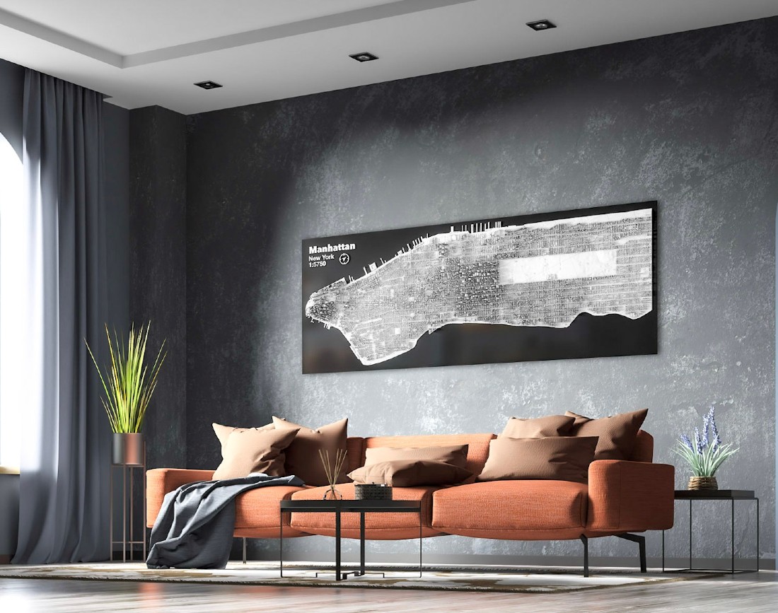 Amenajare de interior cu tablou macheta realizat de CITYFRAMES