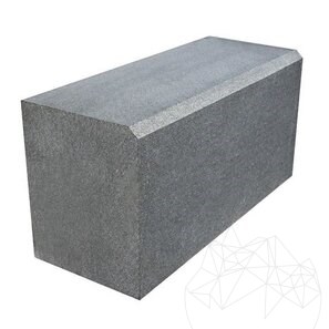 Bordura Granit Gri Antracit, 20 x 25 x 50 cm (Bizot 2 cm 1L)