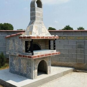 Accesorii: Acoperis pt. Cuptor Gradina Traditional, Piatra Poligonala, 120 x 86 x 65 cm, 202kg
