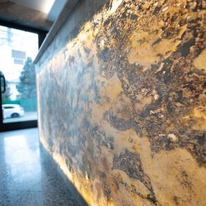 Ardezie Flexibila Translucida SKIN 2mm  - Indian Autumn, 210 x 105 cm | Iluminare Ambientala, Interior & Exterior