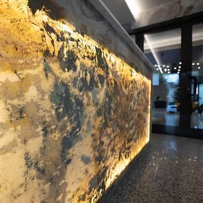 Ardezie Flexibila Translucida SKIN 2mm  - Indian Autumn, 210 x 105 cm | Iluminare Ambientala, Interior & Exterior