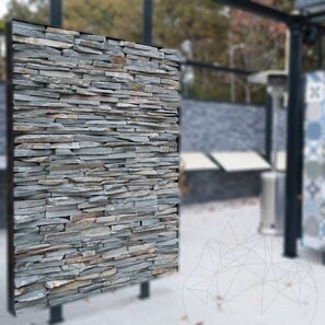 Ardezie Kavala 3D Strips | Piatra Decorativa pt. Placari Verticale, Exterior-Interior (10-12/palet)