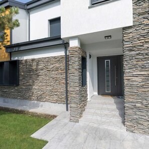 Ardezie Kavala 3D Strips | Piatra Decorativa pt. Placari Verticale, Exterior-Interior (10-12/palet)
