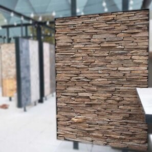 Ardezie Rusty Brown 3D Strips | Piatra Decorativa pt. Placari Verticale, Exterior-Interior (10-12/palet)