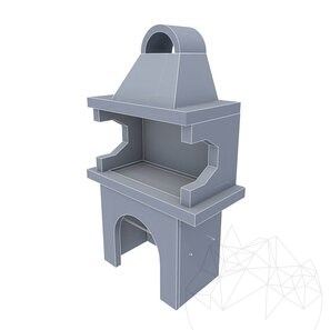Традиционный средний садовый гриль (уголь/дрова, 120x70x210 см, натуральный родосский камень, кирпич)