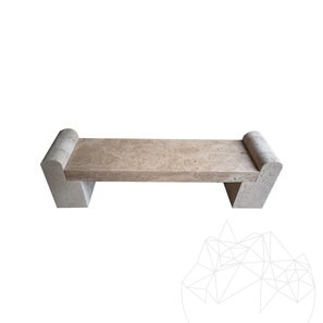 Banca gradina Romano Travertin Latte, 165 x 40 x 50 cm