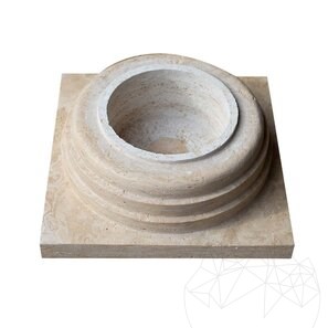 Baza Coloana Romano Modulara Travertin Classic Natur, 60 x 60 x 20 cm