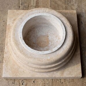 Baza Coloana Romano Modulara Travertin Classic Natur, 60 x 60 x 20 cm