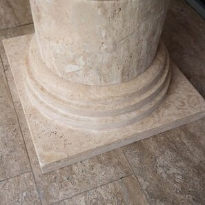 Baza Coloana Romano Modulara Travertin Classic Natur, 60 x 60 x 20 cm