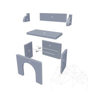 Традиционный стол для барбекю (115x120x60 см, 450 кг, натуральный камень Homa, кирпич)