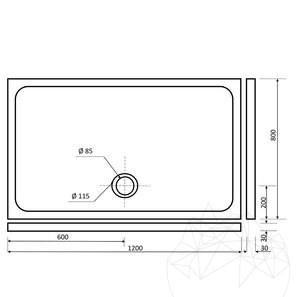 Душевой поддон из мрамора капучино ULTRA FLAT, 120 x 80 x 3 см
