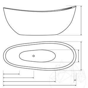 Ванна Autograph Arabescato Faro Marble, 185 x 86 x 70 см