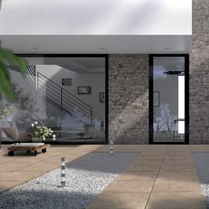 Piatra Sinterizata L'ALTRA PIETRA Cemento Taupe, 60 X 60 X 2 cm, R11 - Antiderapanta pt exterior