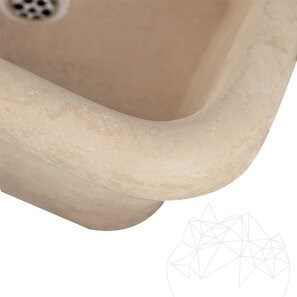 Раковина Arco Travertin Classic SCAS2, 47 x 47 x 19 см