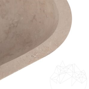 Раковина Matia Travertine Classic BRTA, 50 x 40 x 13 см