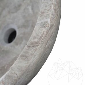 Раковина Matia, мрамор Tundra Grey RS-5, 42 x 15 см
