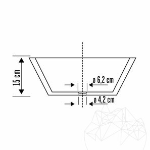 Раковина из травертина Matia Silver RS-8 42 x 15 см