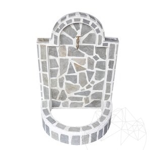 Cismea Gradina Mica, Traditionala, Freestanding - Placata cu piatra poligonala, Ardezie Kavala, 80 x 55 cm, 70 kg