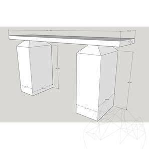 Alexandro Monobloc Travertine Silver Консоль 