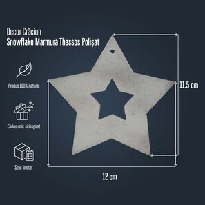 Decor Craciun - Snowflake Marmura Thassos SET (6  buc)