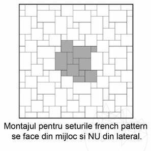 Marmura Cappuccino French Pattern Set Periat si Daltuit, 1.2 cm