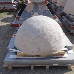 Cuptor Gradina Traditional (Carbune/Lemn, 170 x 120 x 145 cm, 950 kg, piatra poligonala Rhodos, caramida)