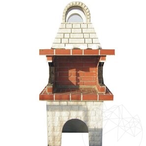 Gratar Gradina Mediteraneo Mic (Carbune/Lemn, 100x60x210 cm, 650 kg, piatra naturala Vratza, caramida)