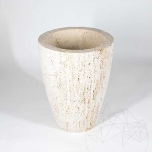 Jardiniera Romano Travertin Classic Rizat, 40 x 30 x 30 cm