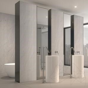 Lastra Marmura Carrara White Flute Design 2CM