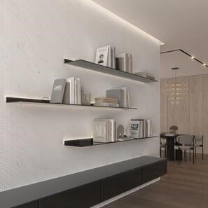 Lastra Marmura Carrara White Pyramid Design 2CM