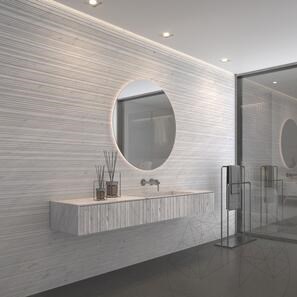 Lastra Marmura Carrara White Step Design 2CM