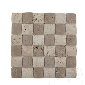 Mozaic Travertin Classic si Noce 3D Pillow Antichizat, 5 x 5 cm