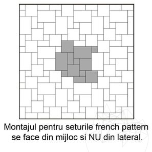 Marmura Ceppo Grey French Pattern Set Antichizat, 1.2 cm