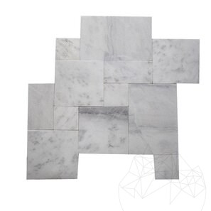 Marmura New York White French Pattern Set Sablat si Periat 1.2 cm