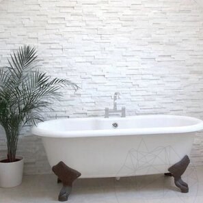 Panel Marmura Pure White, 15 x 60 cm