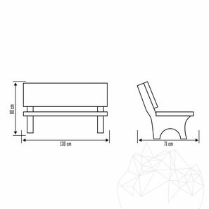 Set Mobilier Gradina Traditional (masa: 130x80x71cm, banca: 140x55x86cm, 620 kg/set, piatra poligonala, caramida)