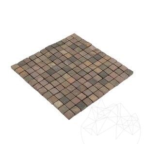 Mozaic Ardezie Naturala Multicolora 2.3x2.3 cm – Interior și Exterior | Ideal pt. Dușuri, Bai, Bucatarii, Șeminee​