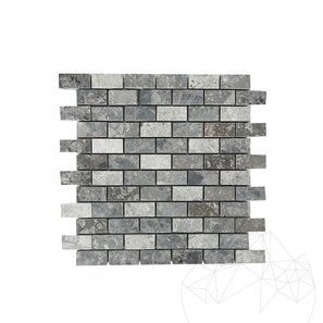 Мозаика из мрамора Ceppo Grey, матовая/полированная/пескоструйная обработка, 2,3 x 4,8 см
