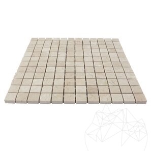 Мозаика из полированного светло-бежевого мрамора, 2,3 x 2,3 см