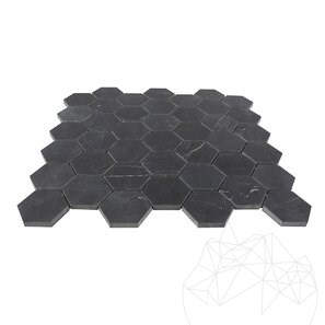 Mozaic Marmura Nero Marquina Hexagon Mata