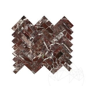 Mozaic Marmura Rosso Levanto Chevron Polisata