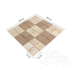 Мозаика из классического травертина - ризованный орех, 4,7 x 4,7 см