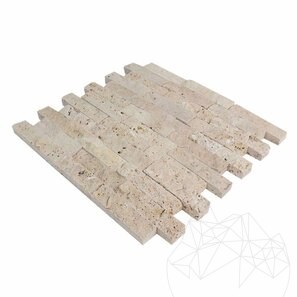 Mozaic Travertin Classic Scapitat, 2.5 x 10 cm