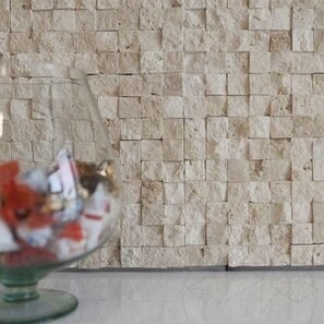 Mozaic Travertin Classic 3D Scapitat, 2.5 x 2.5 cm
