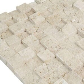 Mozaic Travertin Classic 3D Scapitat, 2.5 x 2.5 cm