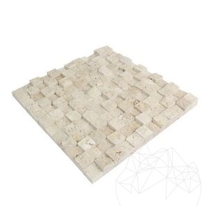 Mozaic Travertin Classic 3D Scapitat, 2.5 x 2.5 cm