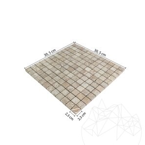 Mozaic Travertin Latte Antichizat, 2.3 x 2.3 cm