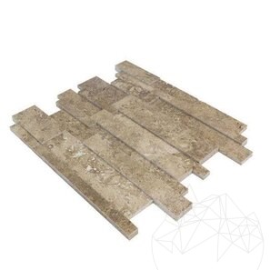 Полированная 3D-мозаика из травертина латте