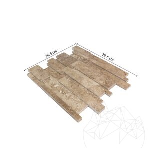 Полированная 3D-мозаика из травертина латте